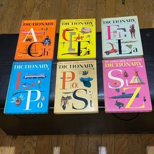 Vintage 1961 Golden Book Illustrated Dictionary Complete Set 1-6 Hardcover Books